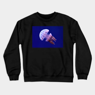 Floating Jelly Fish on Blue Crewneck Sweatshirt